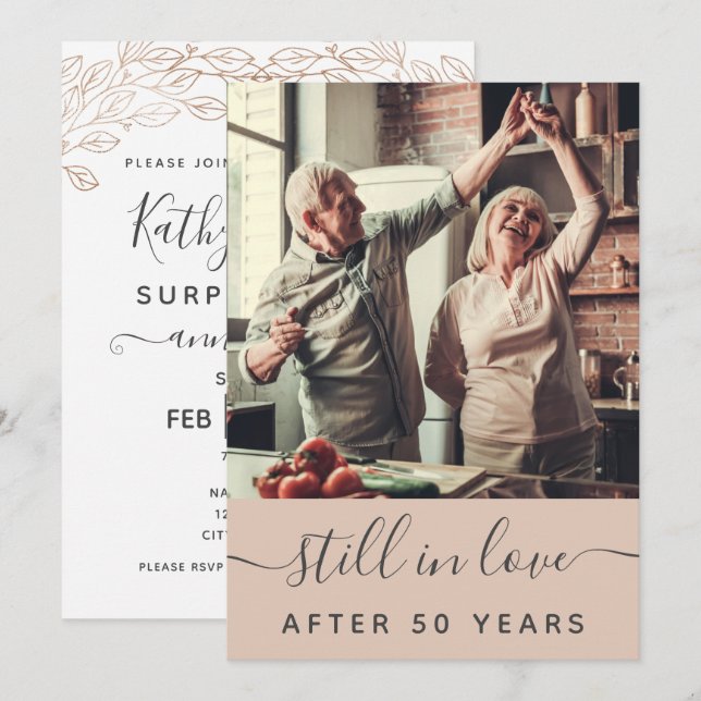 Party Einladung zum 50. Jubiläum (Vorne/Hinten)