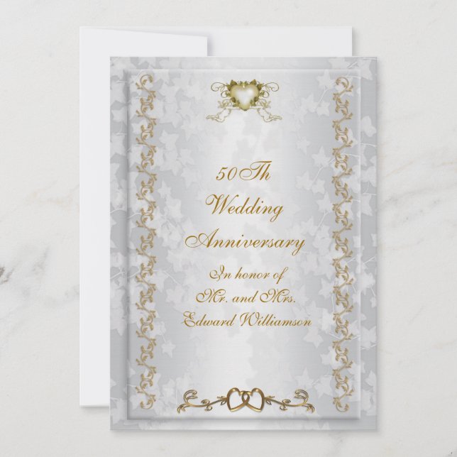 Party Einladung zum 50. Jubiläum Viktorianisch Eng (Vorderseite)