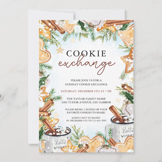 Party Einladung zum Feierlichen Cookie-Austausch (Vorderseite)