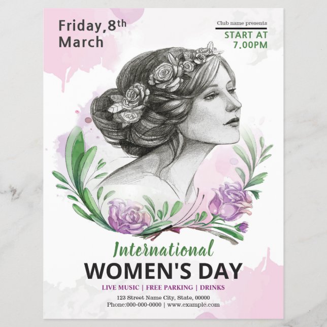 Party Einladung zum Frauentag Flyer (Vorne)