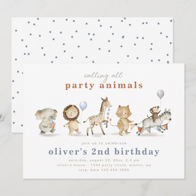 Party Einladung zum Geburtstag | PARTY (Vorne/Hinten)