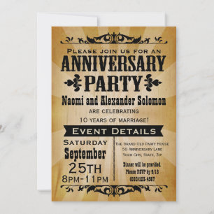 Party Einladung zum Vintagen Länderjubiläum