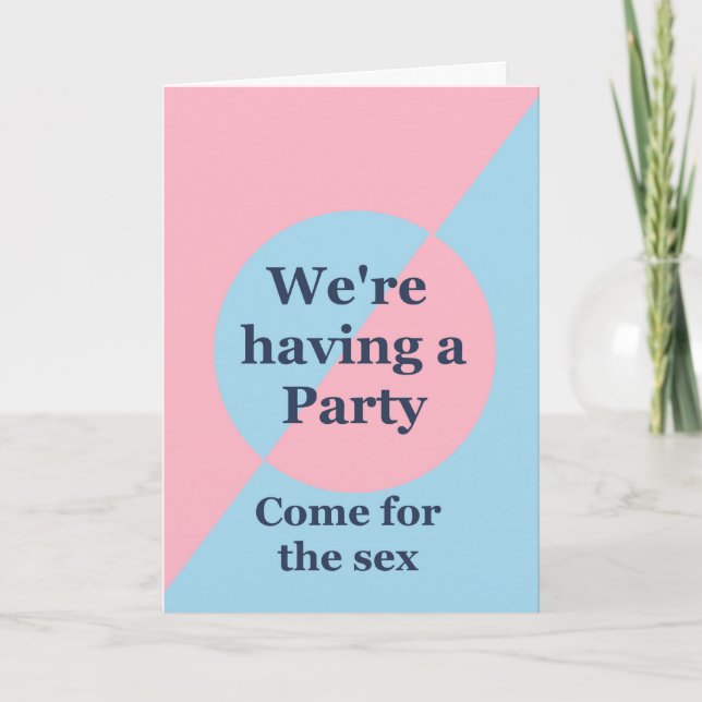 Party Einladung zwischen Geschlecht und Rosa (Vorderseite)