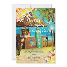 Party Einladungen am Strand und Luau