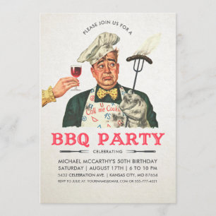Party Einladungen der GRILLEN  Geburtstag  Vintag