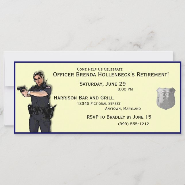 Party Einladungen der Polizeifrau für die zollrech (Vorderseite)