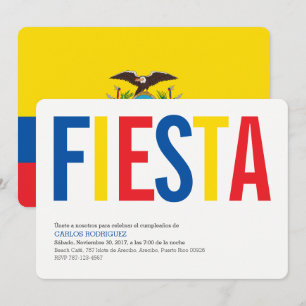 Party: Einladungen: Ecuador: Ecuadorianische Flagg Einladung