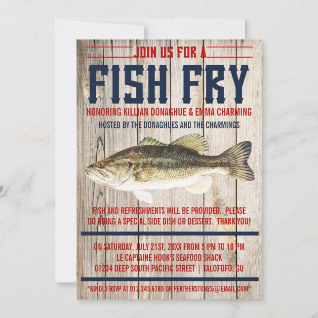 Party Einladungen für die Fischerei (Vorderseite)