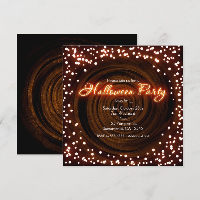 Party Einladungen für Schwarz und Orange Halloween (Vorne/Hinten)