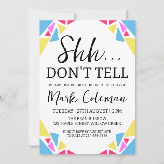 Party Einladungen für Unternehmensüberraschung (Vorderseite)