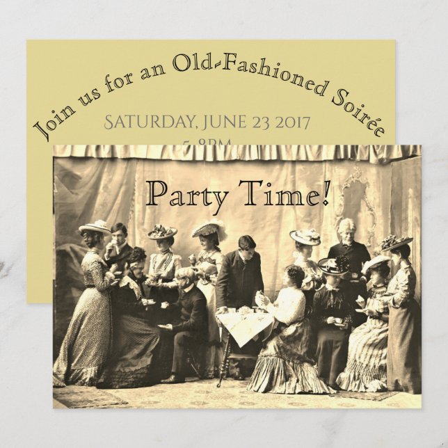 Party Einladungen für viktorianische Ansammlung (Vorne/Hinten)