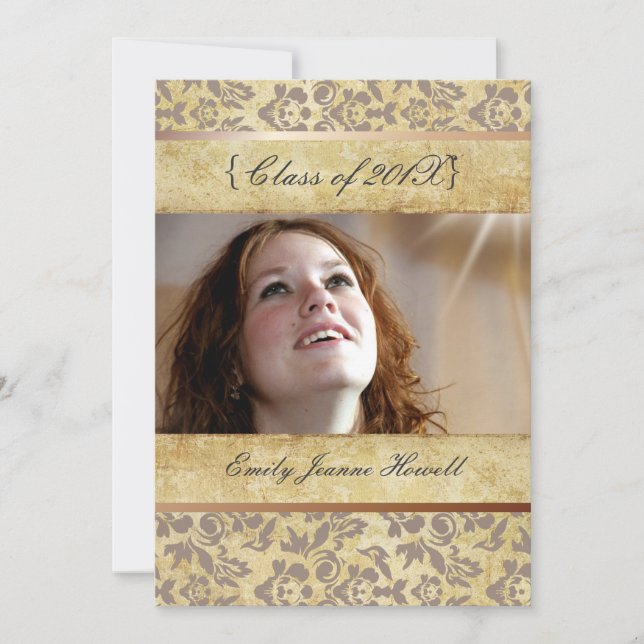 Party Einladungen für Vintage Damaskus/Abschlüsse (Vorderseite)