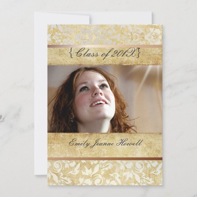 Party Einladungen für Vintage Damaskus/Abschlüsse (Vorderseite)