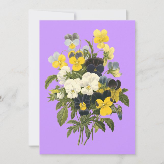 Party Einladungen für Violette und Pansy Floral (Vorderseite)