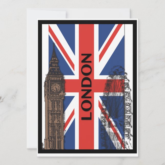 Party Einladungen in London, England (Vorderseite)