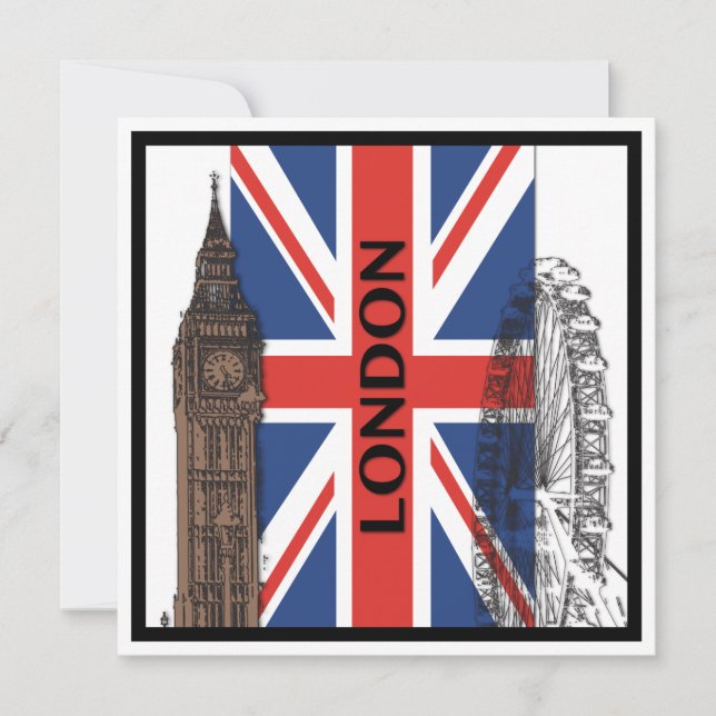 Party Einladungen Londons, England (Vorderseite)