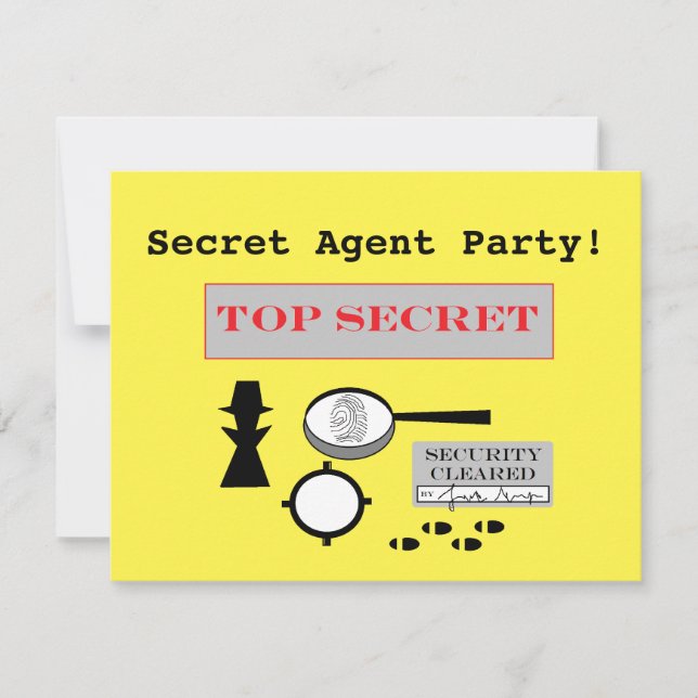 Party Einladungen "Secret Agent/Spy" (Vorderseite)