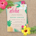 Party Einladungen Tropical Hawaiian Luau<br><div class="desc">Tropische,  hawaiianische Luau-Party Einladungen mit farbenfrohen Blume und Ananas,  handgezeichnet auf einem bräunlichen Hintergrund. Ideal für hawaiianische Partys für jeden Anlass!</div>