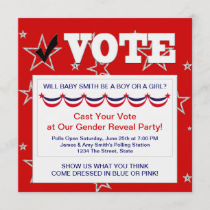 Party Einladungen von Red White Blue Gender