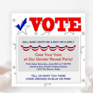 Party Einladungen von Red White Blue Gender