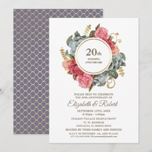 Party Einladungen zum 20. Hochzeitstag
