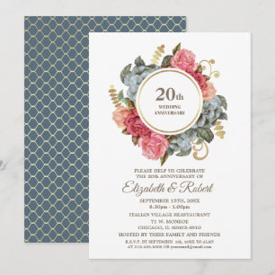 Party Einladungen zum 20. Hochzeitstag