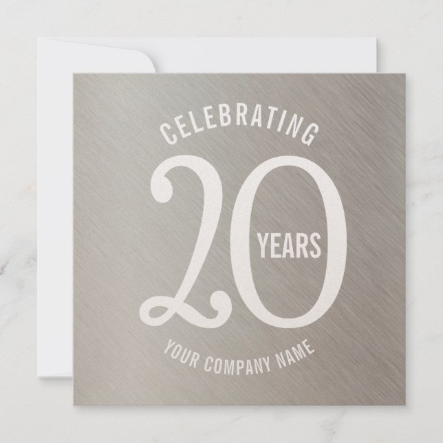 Party Einladungen zum 20-jährigen Firmenjubiläum (Vorderseite)