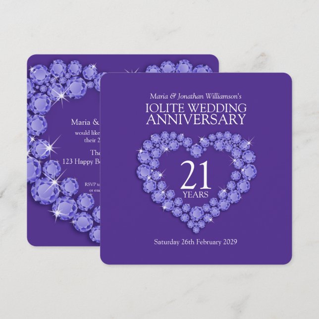 Party Einladungen zum 21. Jubiläum der Hochzeit (Vorne/Hinten)
