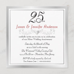 Party Einladungen zum 25. Hochzeitstag