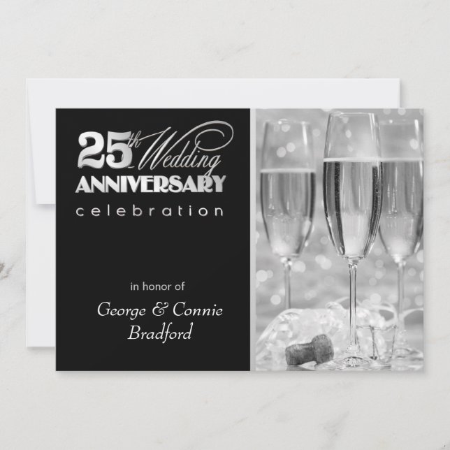Party Einladungen zum 25. Jahrestag - Personalisie (Vorderseite)