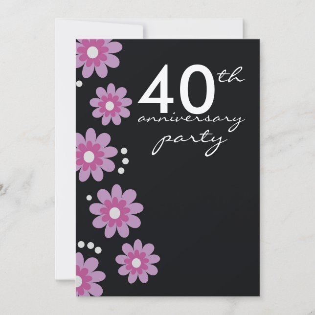 Party Einladungen zum 40. Hochzeitstag (Vorderseite)