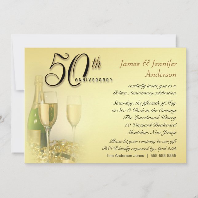 Party Einladungen zum 50. Jubiläum (Vorderseite)
