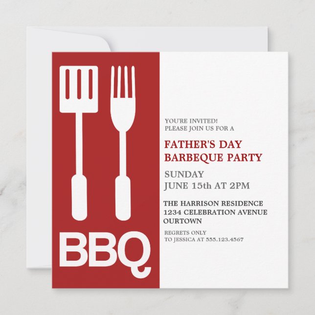 Party Einladungen zum GRILLEN des Vaters (Vorderseite)