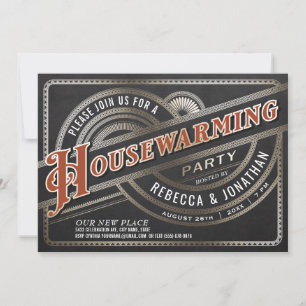 Party Einladungen zur Erwärmung des Hauses - Retro