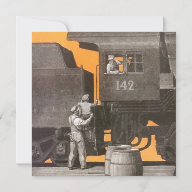 PARTY EINLADUNGS-ZUG-LOKOMOTIVMotor Einladung (Vorderseite)