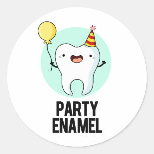 Party Enamel Funny Tooth Puff Runder Aufkleber