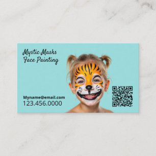 Party Entertainer Face Painter Blue QR Visitenkarte