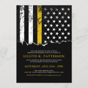 Party Event der Thin Gold Line Flag Police Dispatc Einladung
