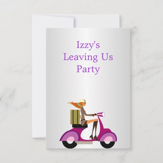 Party-Event-Girl auf dem Motorrad Einladung (Vorderseite)