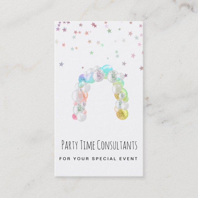 *~* Party Event Plane Rainbow Ballon Business  Visitenkarte (Vorderseite)