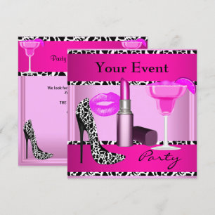 Party-Event zeigt rosa Lipstick Einladung