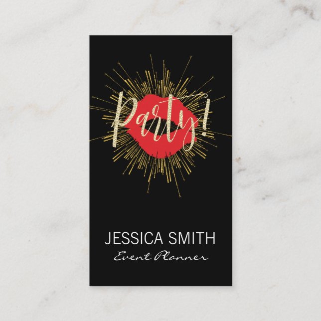 Party Explosion mit Kuss Visitenkarte (Vorderseite)