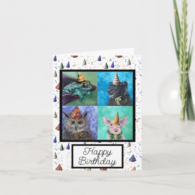 Party Faltenkarte für Tiere Karte (Vorderseite)