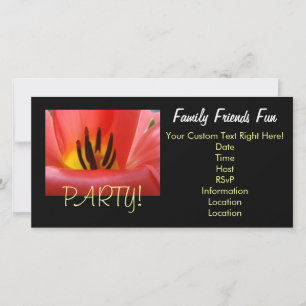 Party Familie Freunde Spaß Einladungen Rot Schwarz