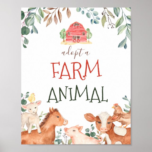 Party "Farm Animal Sign Petting Zoo" adoptiert Poster (Vorne)