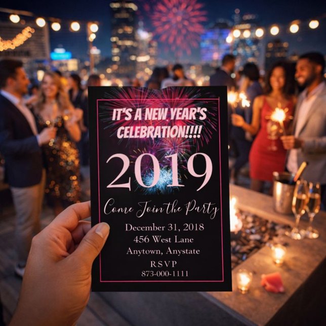 Party-Feuerwerke im Neujahr Einladung (Von Creator hochgeladen)