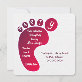 Party-Footprint in Weiß Einladung