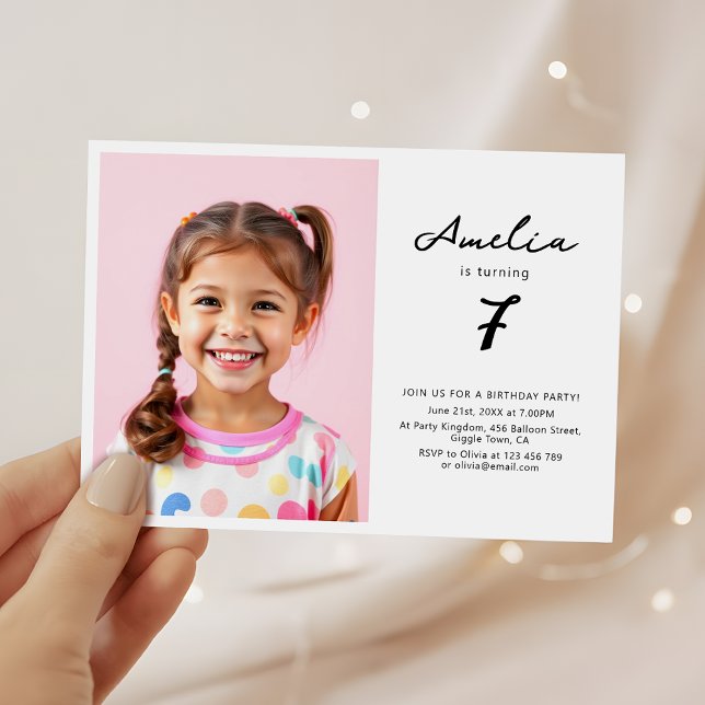Party-Foto für Minimalistisch Kindergeburtstag Einladung (Von Creator hochgeladen)