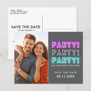 Party Foto QR-Code Hochzeit Speichern Sie das Datu Ankündigungspostkarte