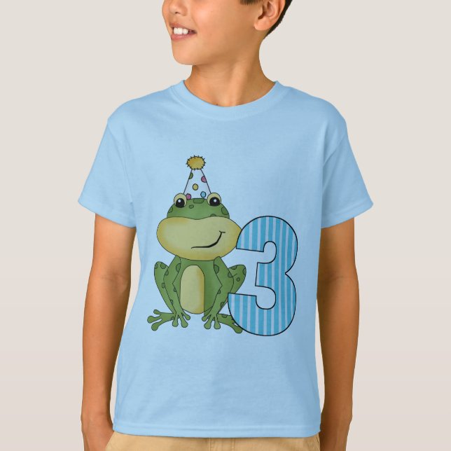 Party Frog 3. Geburtstag T - Shirt und Geschenke (Vorderseite)